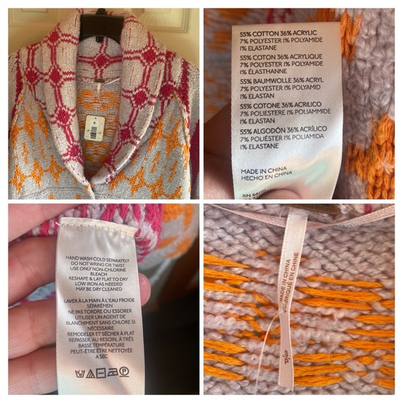 Free People Bright & Optimistic Oversized Shawl Collar Snap Close Knit Cardigan - Picture 16 of 17